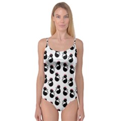 Cat Seamless Animals Pattern Camisole Leotard  by Nexatart