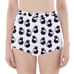 Cat Seamless Animals Pattern High-waisted Bikini Bottoms by Nexatart