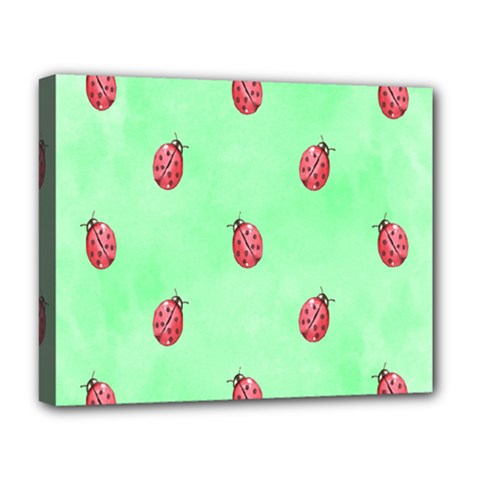 Pretty Background With A Ladybird Image Deluxe Canvas 20  X 16   by Nexatart