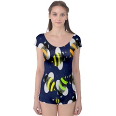 Bees Cartoon Bee Pattern Boyleg Leotard  by Nexatart