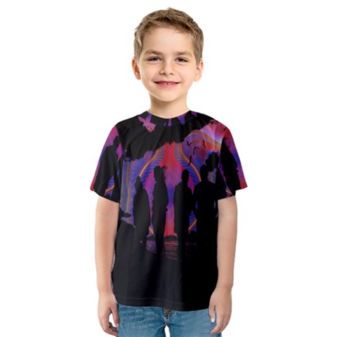 Abstract Surreal Sunset Kids  Sport Mesh Tee by Nexatart