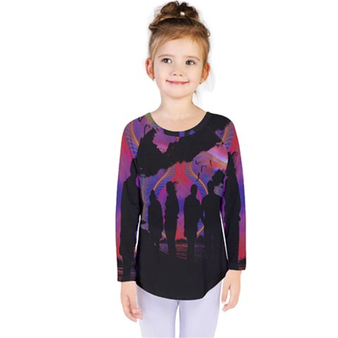 Abstract Surreal Sunset Kids  Long Sleeve Tee by Nexatart