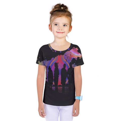 Abstract Surreal Sunset Kids  One Piece Tee by Nexatart