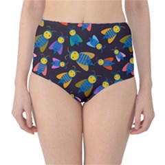 Bees Animal Insect Pattern High-waist Bikini Bottoms