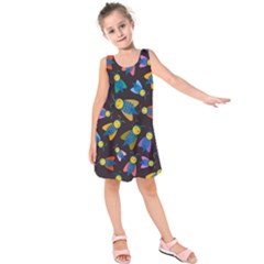 Bees Animal Insect Pattern Kids  Sleeveless Dress by Nexatart