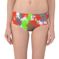 Abstract Watercolor Background Wallpaper Of Splashes  Red Hues Mid-waist Bikini Bottoms by Nexatart