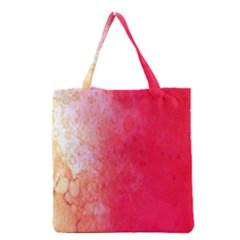 Abstract Red And Gold Ink Blot Gradient Grocery Tote Bag by Nexatart