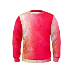 Abstract Red And Gold Ink Blot Gradient Kids  Sweatshirt by Nexatart