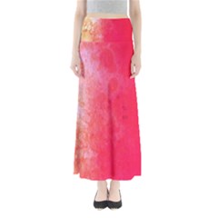 Abstract Red And Gold Ink Blot Gradient Maxi Skirts by Nexatart