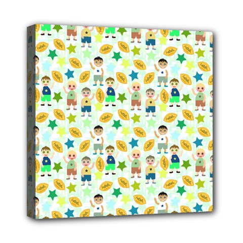 Football Kids Children Pattern Mini Canvas 8  X 8  by Nexatart