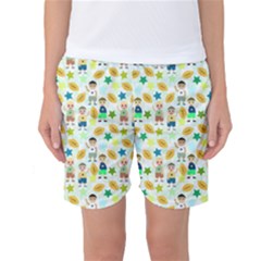 Football Kids Children Pattern Women s Basketball Shorts by Nexatart