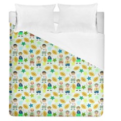 Football Kids Children Pattern Duvet Cover (queen Size) by Nexatart