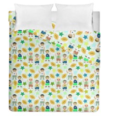 Football Kids Children Pattern Duvet Cover Double Side (queen Size) by Nexatart