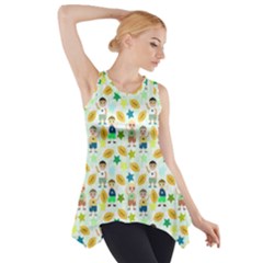 Football Kids Children Pattern Side Drop Tank Tunic by Nexatart