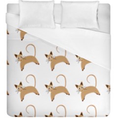 Cute Cats Seamless Wallpaper Background Pattern Duvet Cover (king Size) by Nexatart