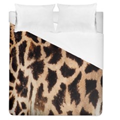 Yellow And Brown Spots On Giraffe Skin Texture Duvet Cover (queen Size) by Nexatart