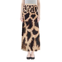 Yellow And Brown Spots On Giraffe Skin Texture Maxi Skirts by Nexatart