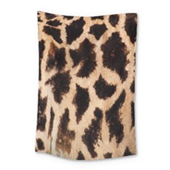 Yellow And Brown Spots On Giraffe Skin Texture Small Tapestry by Nexatart