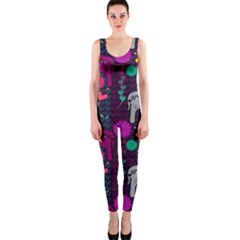 Love Colorful Elephants Background Onepiece Catsuit by Nexatart