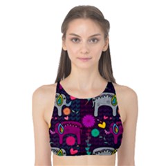 Love Colorful Elephants Background Tank Bikini Top by Nexatart