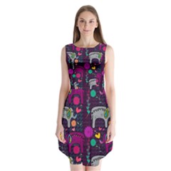 Love Colorful Elephants Background Sleeveless Chiffon Dress   by Nexatart