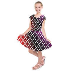 Flowers Digital Pattern Summer Woods Art Shapes Kids  Short Sleeve Dress by Nexatart