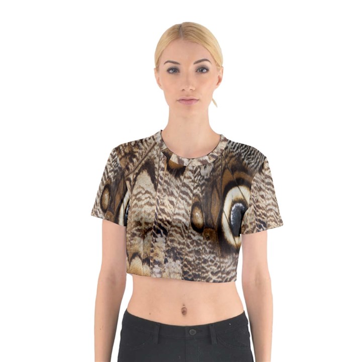 Butterfly Wing Detail Cotton Crop Top