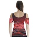 Red Fractal Valley In 3d Glass Frame Butterfly Sleeve Cutout Tee  View2