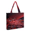 Red Fractal Valley In 3d Glass Frame Medium Zipper Tote Bag View2