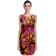 Floral Pattern Background Seamless Sleeveless Velvet Midi Dress by Nexatart