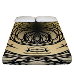 Atmospheric Black Branches Abstract Fitted Sheet (queen Size) by Nexatart