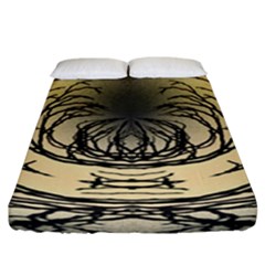 Atmospheric Black Branches Abstract Fitted Sheet (king Size) by Nexatart