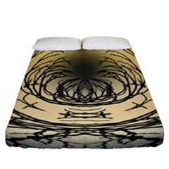 Atmospheric Black Branches Abstract Fitted Sheet (california King Size) by Nexatart