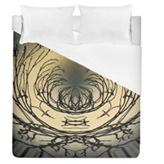 Atmospheric Black Branches Abstract Duvet Cover (queen Size) by Nexatart