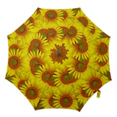 Sunflowers Background Wallpaper Pattern Hook Handle Umbrellas (large) by Nexatart