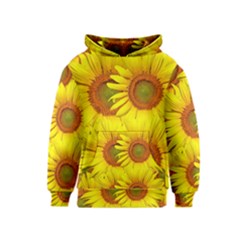 Sunflowers Background Wallpaper Pattern Kids  Pullover Hoodie by Nexatart