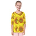 Sunflowers Background Wallpaper Pattern Kids  Quarter Sleeve Raglan Tee View1