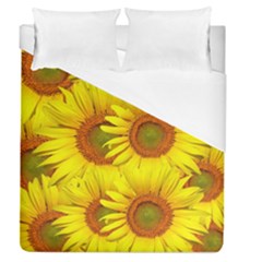 Sunflowers Background Wallpaper Pattern Duvet Cover (queen Size) by Nexatart