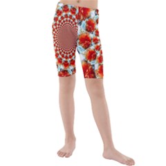 Stylish Background With Flowers Kids  Mid Length Swim Shorts by Nexatart