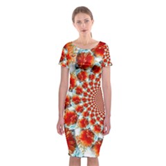 Stylish Background With Flowers Classic Short Sleeve Midi Dress by Nexatart