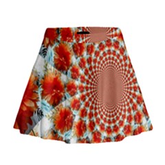 Stylish Background With Flowers Mini Flare Skirt by Nexatart