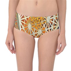 Abstract Starburst Background Wallpaper Of Metal Starburst Decoration With Orange And Yellow Back Mid-waist Bikini Bottoms by Nexatart