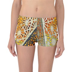 Abstract Starburst Background Wallpaper Of Metal Starburst Decoration With Orange And Yellow Back Reversible Bikini Bottoms by Nexatart