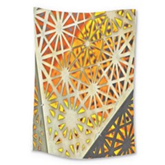 Abstract Starburst Background Wallpaper Of Metal Starburst Decoration With Orange And Yellow Back Large Tapestry by Nexatart