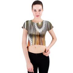 Floral Abstract Pattern Background Crew Neck Crop Top by Nexatart