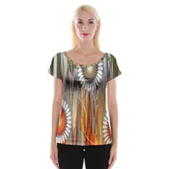 Floral Abstract Pattern Background Women s Cap Sleeve Top by Nexatart