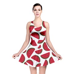 Fruit Watermelon Seamless Pattern Reversible Skater Dress by Nexatart