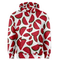 Fruit Watermelon Seamless Pattern Men s Zipper Hoodie by Nexatart