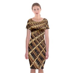 Construction Site Rusty Frames Making A Construction Site Abstract Classic Short Sleeve Midi Dress by Nexatart