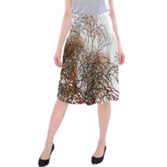 Digitally Painted Colourful Winter Branches Illustration Midi Beach Skirt by Nexatart